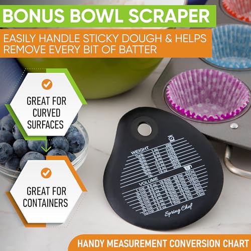 Stainless Steel Bench Scraper & Bowl Scraper Set for Baking