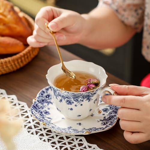Country Roses Bone China Tea Cup and Saucer Set (3 Count)