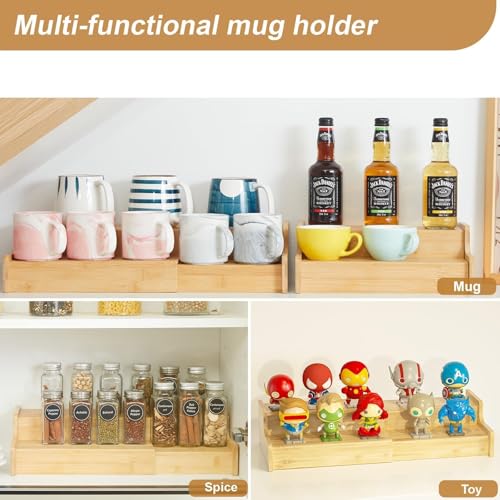 2 Tier Expandable Bamboo Coffee Mug Holder