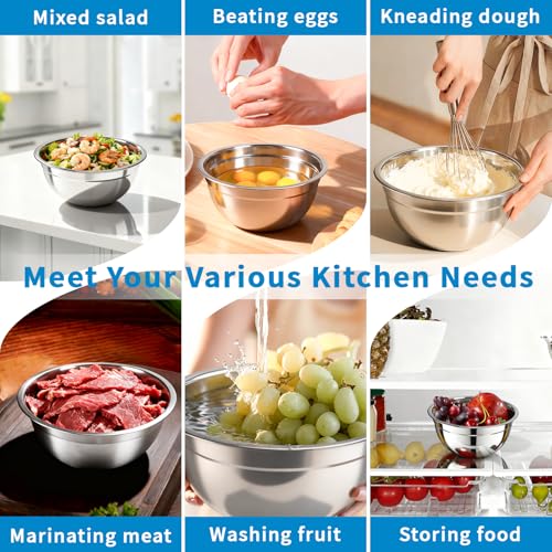 Stainless Steel Mixing Bowls with Lids (7 Count)
