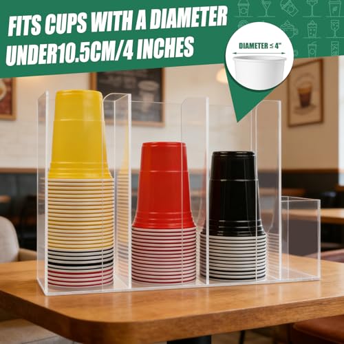 4 Compartments Acrylic Cup and Lid Holder