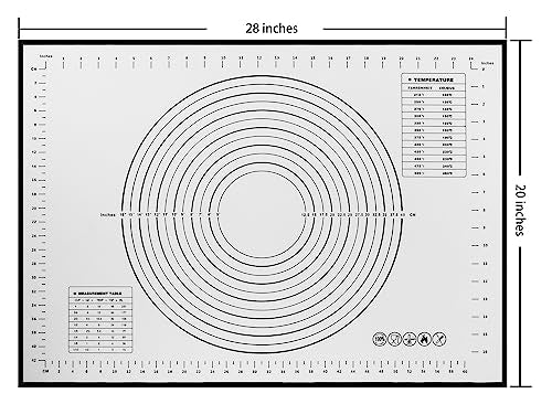 silicone pastry non stick baking mat with measurement fondant mat with three sizes for silicone baking mat