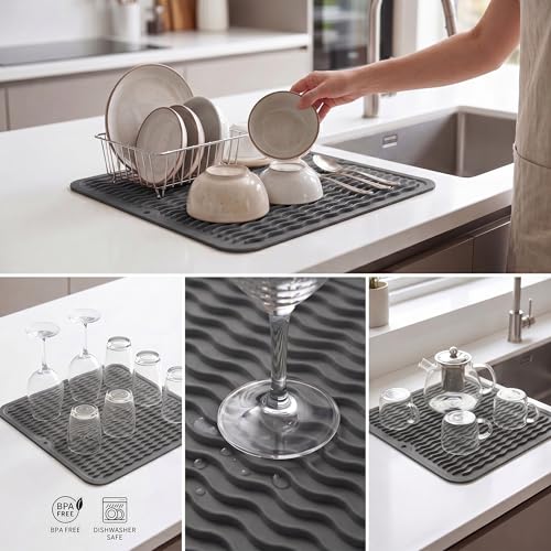 Silicone Dish Drying Mat for Multiple Usage