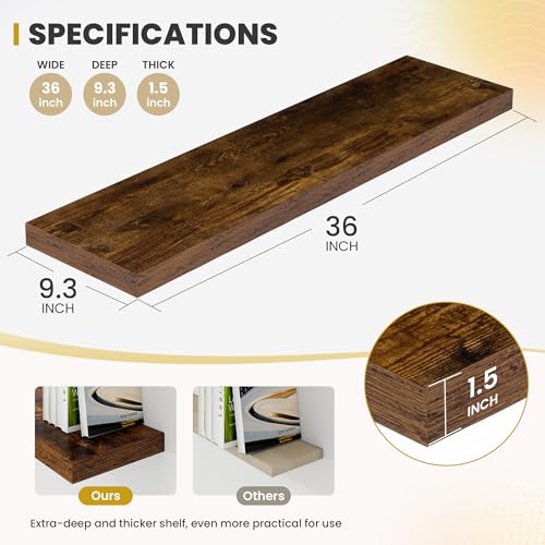 36 Inch Floating Shelves (2 Count)