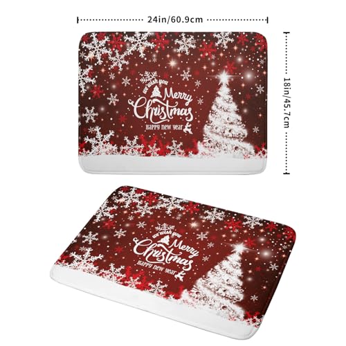 Happy New Year Red Dish Drying Mat for Kitchen Counter