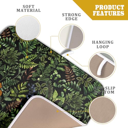Black Sage Green Plant Dish Drying Mat for Kitchen Counter