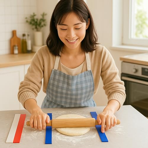 Set of 6 Rolling Pin Guides for Dough Thickness