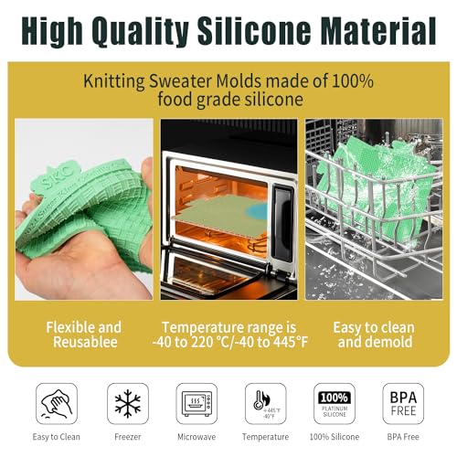 Sweater Texture Fondant Impression Mats Knit Fondant Embosser Texture Mats for Clay Cake Decorating Fondant Molds Set of 3