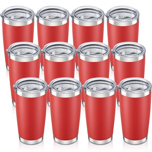 20 oz Tumbler with Lid Stainless Steel Insulated Tumblers Bulk Cups Mug (12 Count)