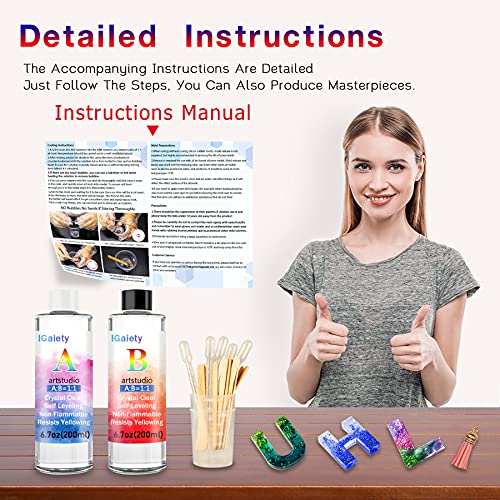 Resin Kit for Beginners with Backward Alphabet Mold (13.4 Ounce)