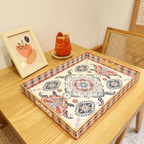 Rectangle Plastic Serving Tray with Handles