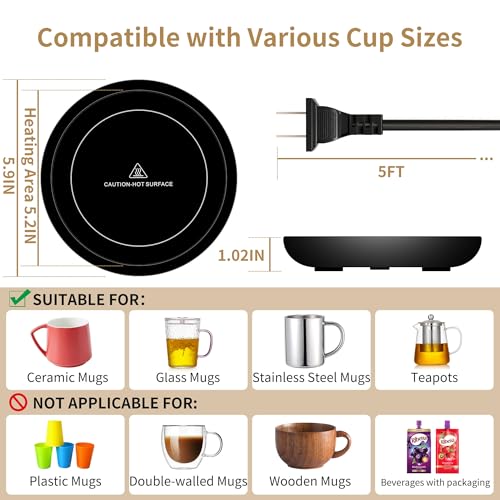 Coffee Mug Warmer for Desk 4H Auto Shut Off