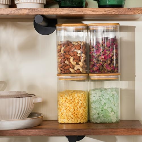 37oz 1.2Qt Square Glass Storage Containers with Lids 4 (4 Count)