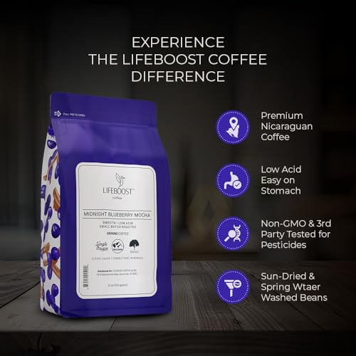 Midnight Blueberry Mocha Ground Coffee (12 Ounce)