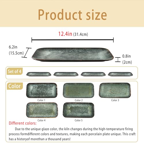 Ceramic Serving Dinner Plate Set (4 Count)