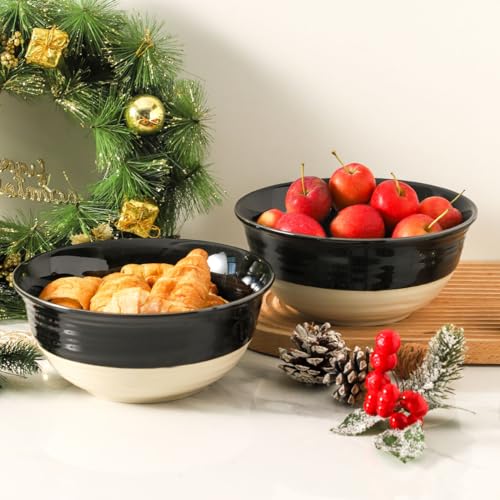 Large Porcelain Serving Bowls Set of 2 (2 Count)