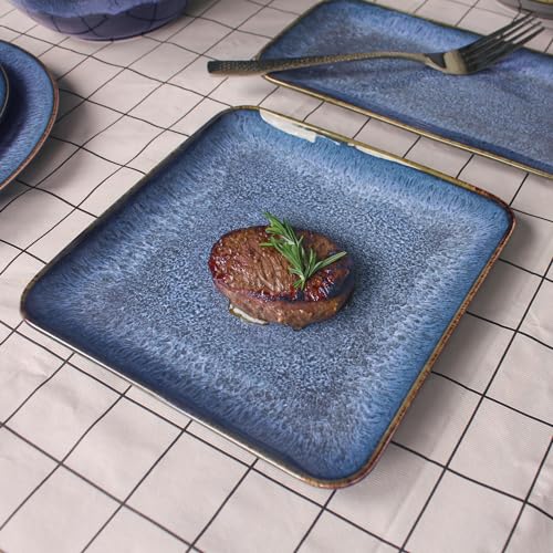 4 piece ceramic dinner plate set (4 Count)