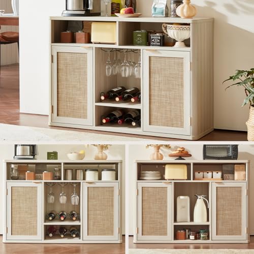 Rattan Wine Bar Cabinet with 2 Doors