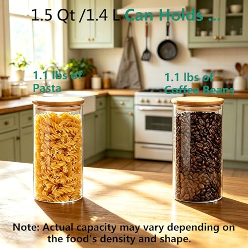 1.5Qt Round Glass Jars (3 Count)