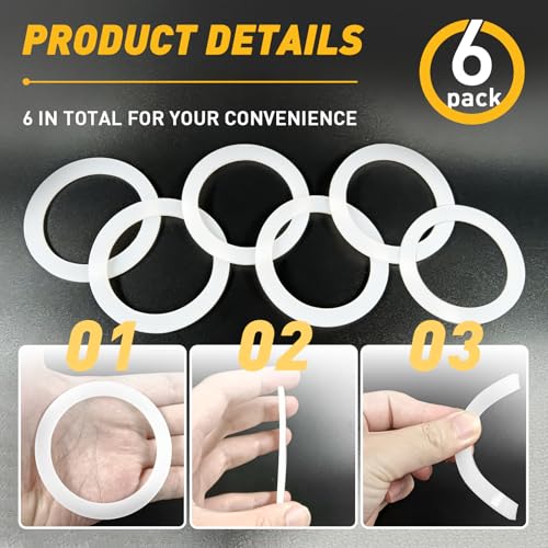 6 Pcs Gasket Seal Rings for Bialetti Moka Express Dama 9 Cups (6 Count)