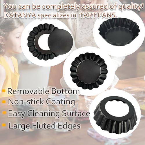 24Packs Mini Tart Pans 3 Inch with Removable Botttom