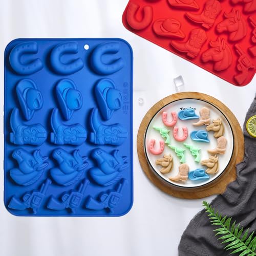 2Pcs Cowboy Chocolate Candy Molds (2 个)