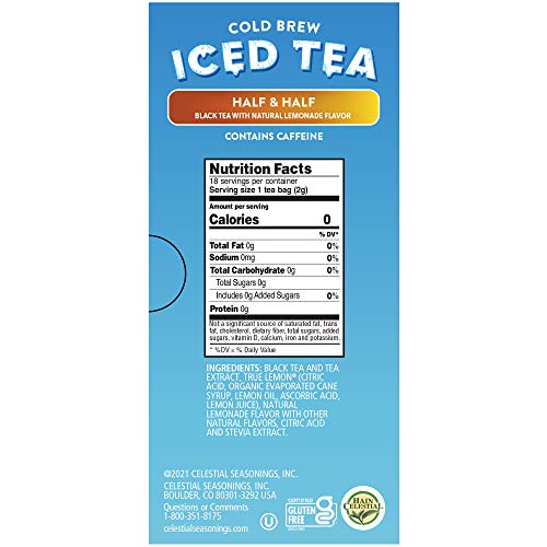 Cold Brew Half & Half Iced Tea Bags 18 Tea Bags (18 Count)