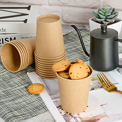 100 Pack 8 oz Kraft Paper Coffee Cups (100 Count)
