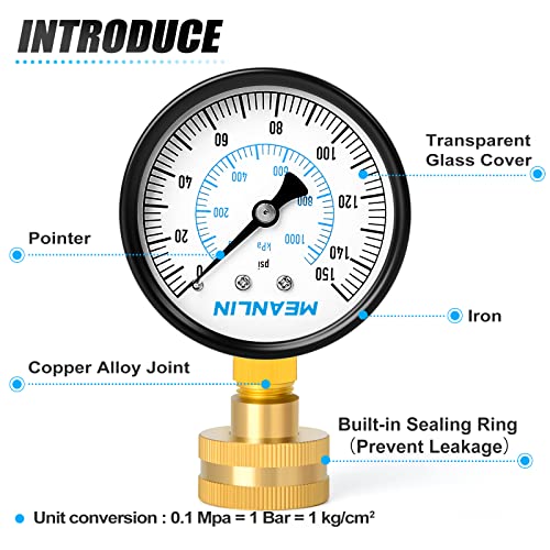 0 150psi Water Pressure Gauge