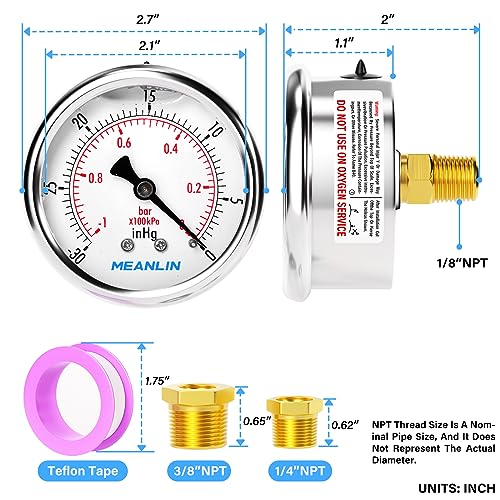 30inHG~0Psi Stainless Steel 1
