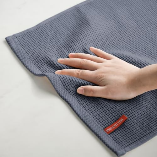 100% Cotton Dark Grey Waffle Weave Kitchen Dish Cloths (4 Count)