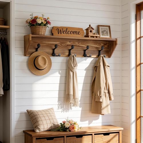 Wall Shelf with Hooks