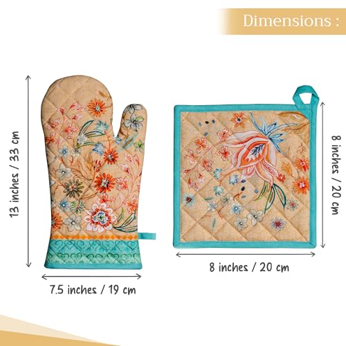 100% Cotton Oven Mitt & Pot Holder Set (2 Count)