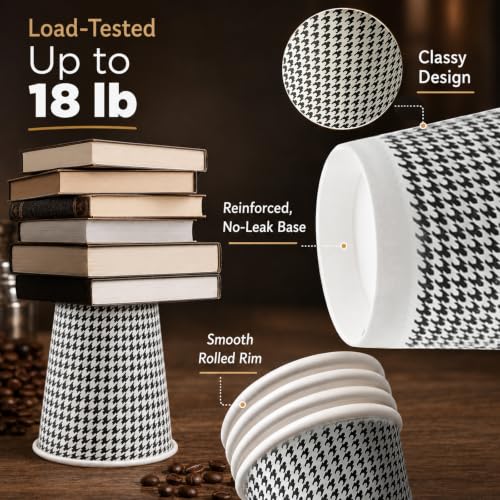 350 Pack 8 oz Insulated Disposable Coffee Cups with Lids (350 Count)
