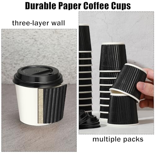 100 Set 4oz Disposable Espresso Coffee Cups with Lids