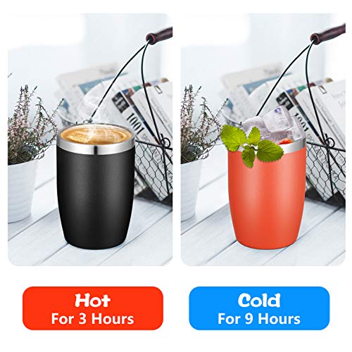 Stainless Steel 12 oz Tumblers bulk Vacuum Insulated Double Wall Travel Tumbler with Lid and Straw Reusable Tumbler (6 Count)