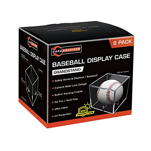 8 Pack Baseball Display Cases (8 Count)