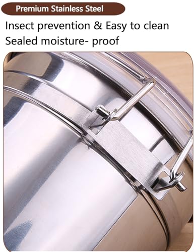 Stainless Steel Food Container with Clear Lids Airtight Container Stackable Small Canisters Kitchen Pantry Storage for Cereal