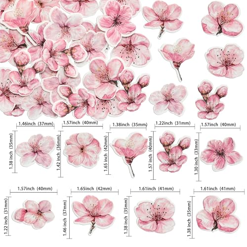 50Pcs Edible Flowers Cake Topper Cupcake Toppers Wedding Themed Party Baby Shower Birthday Party Cupcake Picks Anniversary Party Decorations Supplies Pink (50 Count)
