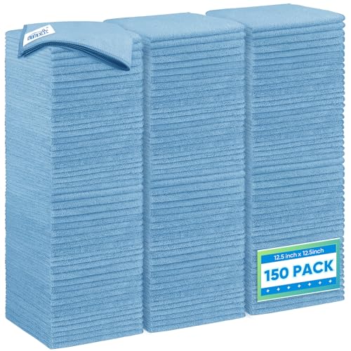 Blue Microfiber Cleaning Cloth 150 Pack (150 Count)