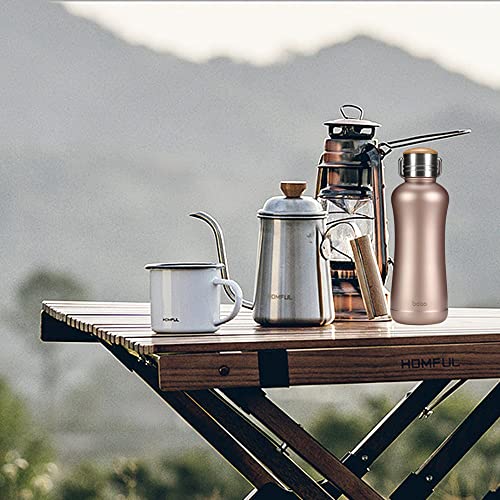 Mini Vacuum Insulated Water Bottle With Bamboo Lid