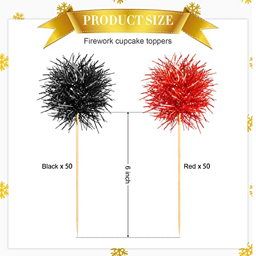 100 Pcs Halloween Foil Firework Cupcake Toppers