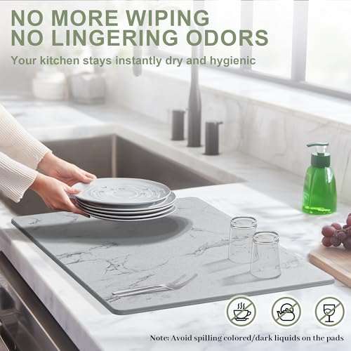 Large Stone Drying Mat for Kitchen Counter