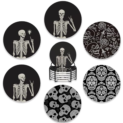 Drink Coasters Set of 6 with Holder