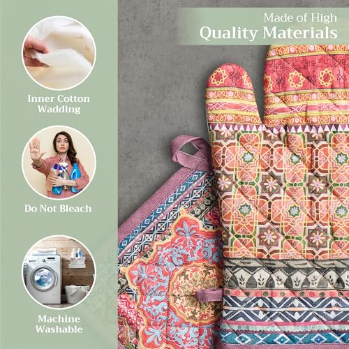 100% Cotton Oven Mitt & Pot Holder Set (2 Count)