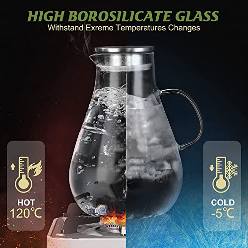 Glass Pitcher with Lid