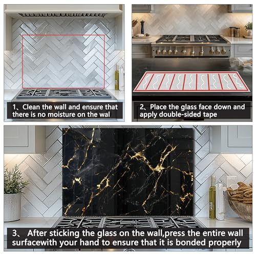 Tempered Glass Backsplash Kitchen