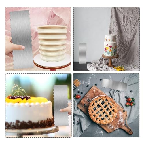 3 Pieces 8.7 Inche Stainless Steel Cake Scraper