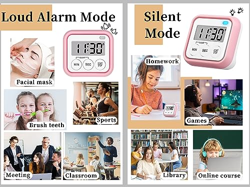 Timer Kitchen Timers for Cooking Classroom Timer for Kids Teachers Magnetic Digital Timers 2 Pack (2 Count)