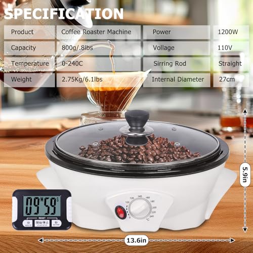Electric Coffee Bean Roaster Machine for Home Use
